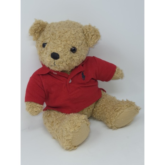 Vintage 90's Ralph Lauren 15" Bear Plush Polo Shirt Stuffed Animal Jointed EUC - Picture 1 of 6